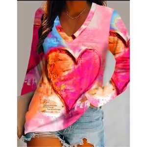 NEW/ SALE GORGEOUS LONG SLEEVE HEART TEE